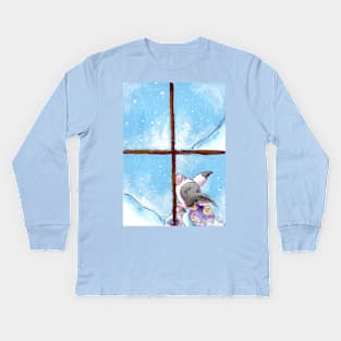 Staying in to Watch the Snow Kids Long Sleeve T-Shirt